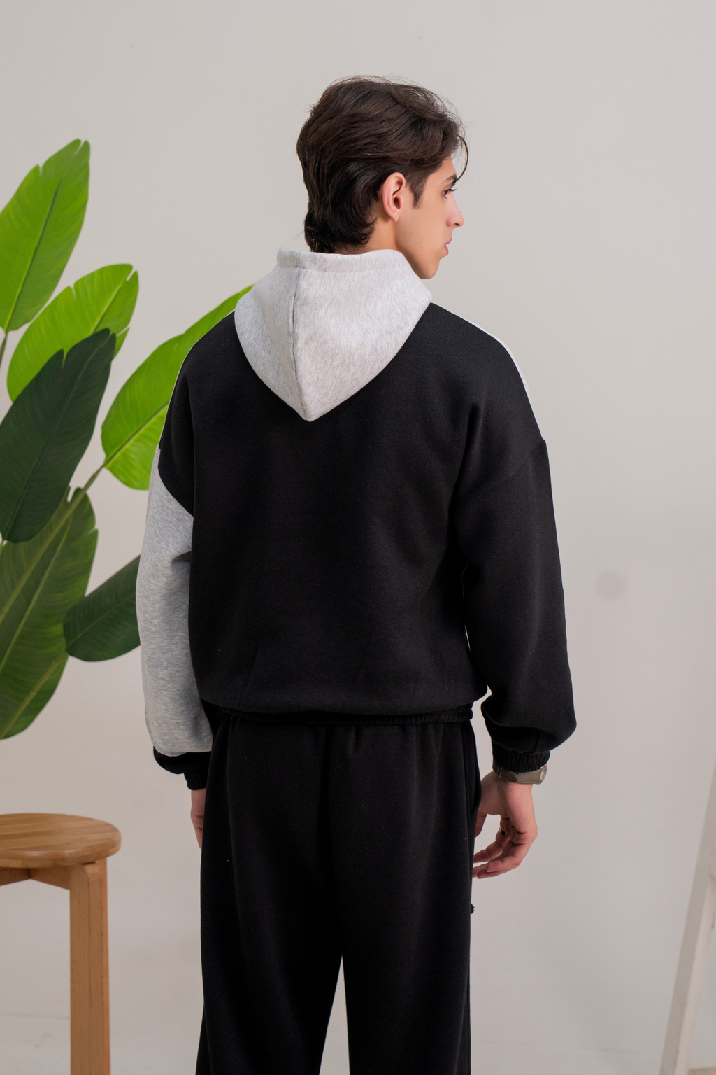 Slate Paneled Hoodie