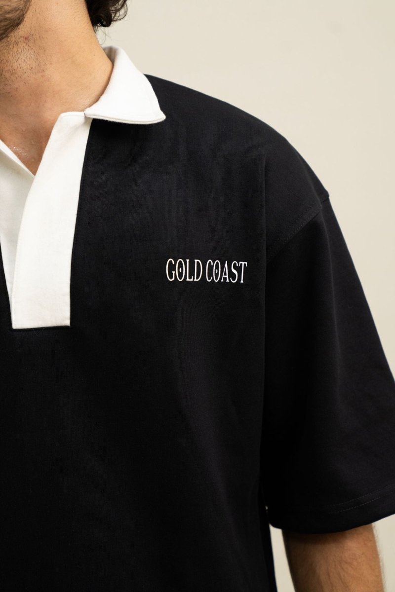 OverSized Heritage Black Polo - Gold Coast