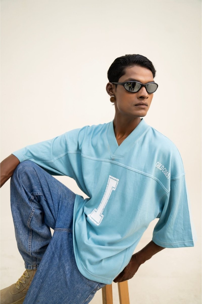 Sky Blue V - shirt - Gold Coast